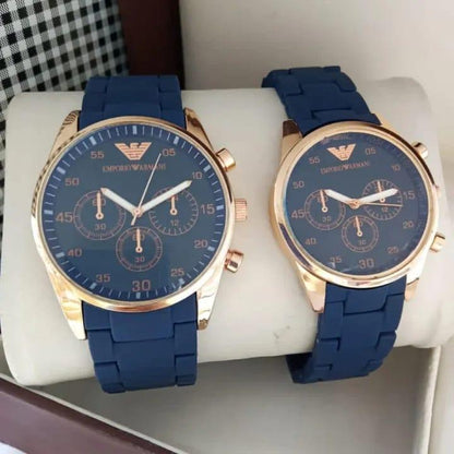 Unisex Quartz Couple Watches Set Round Case Multi Color