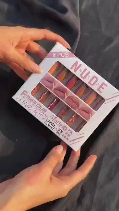 Matte Lip Gloss Pack of 6 Nude Shades