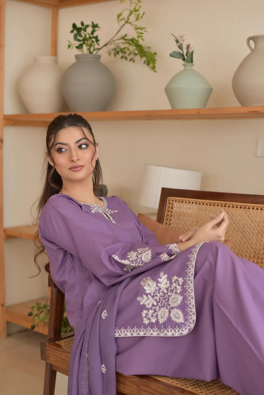 Embroidered 3-Piece Lawn Suit for Women