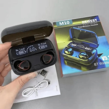 M10 Wireless Earbuds with Charging Case Black