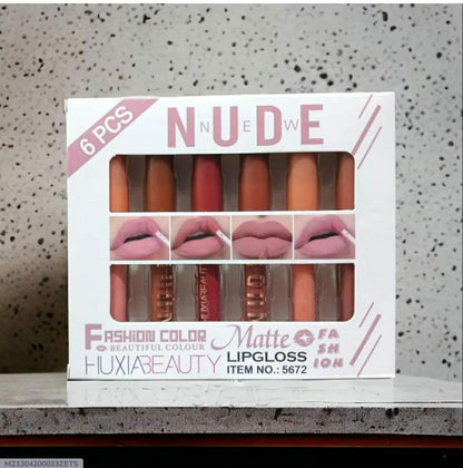 Matte Lip Gloss Pack of 6 Nude Shades