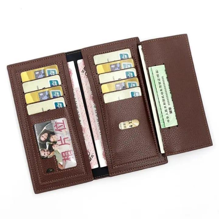 Men's Embossed Bird Leather Wallet Brown