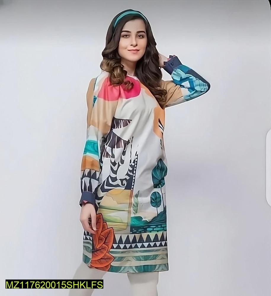 Swiss Lawn Printed Shirt for Women Summer Casual Wear