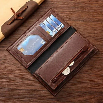 Men's Embossed Bird Leather Wallet Brown