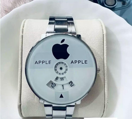 Men's Stainless Steel Apple Watch White Dial