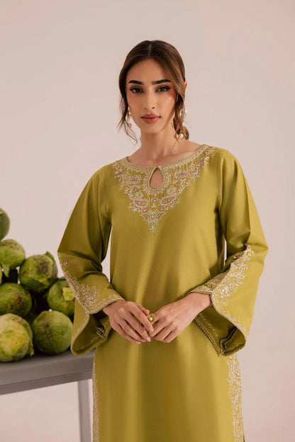 Yellow Embroidered Lawn Shirt & Trouser Set