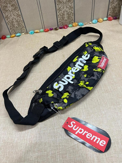 Green Splatter Crossbody Bag for Men Women Nylon Daily Use